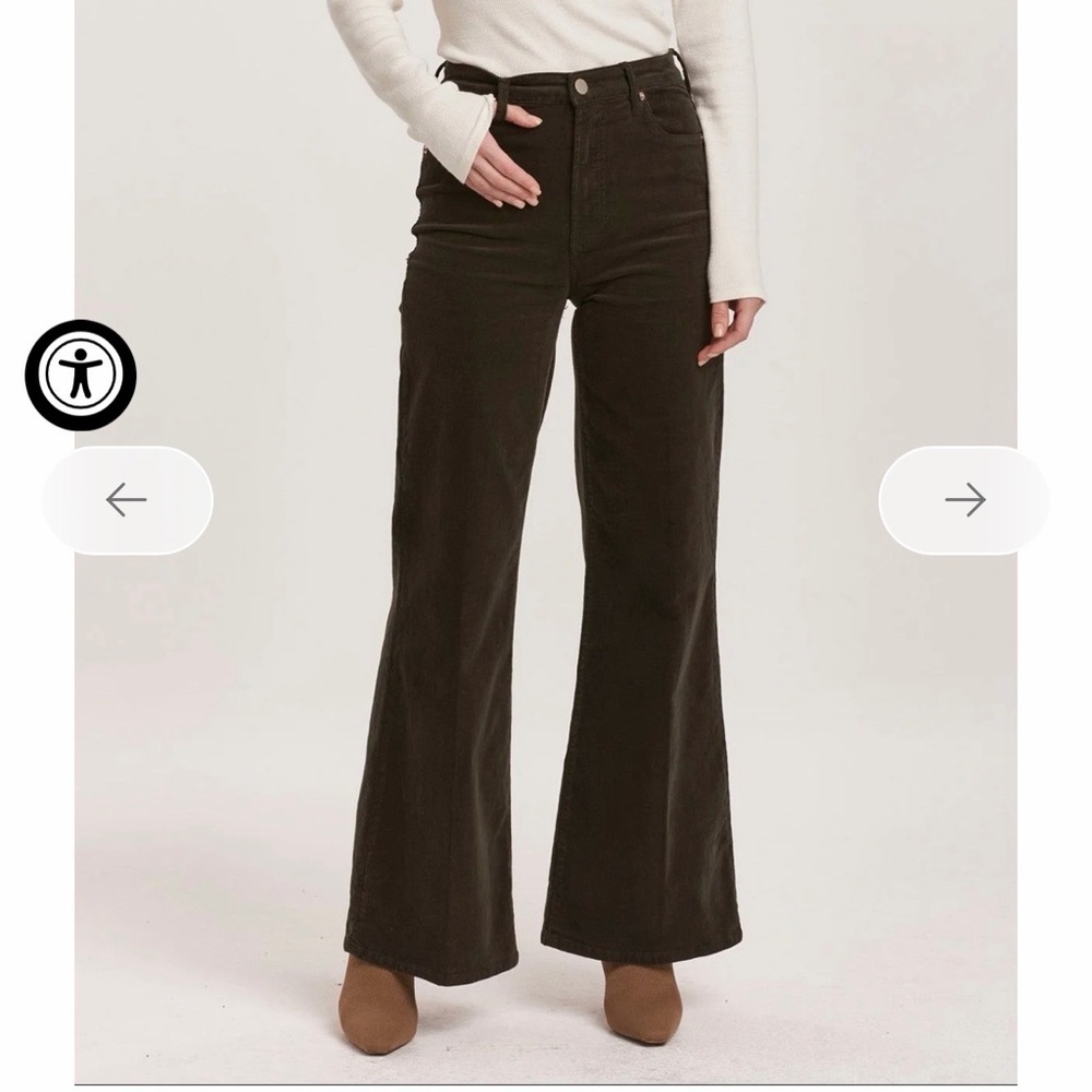 Dear John Fiona Wide Leg High Wasted Black Corduroy Jeans Size 30 NWT
